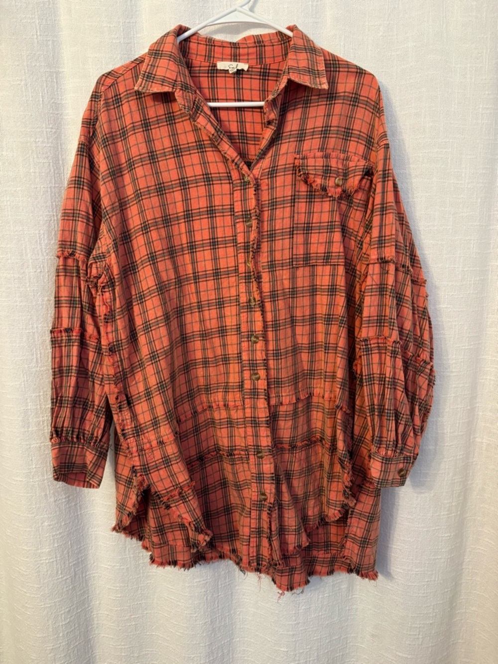 easel Faded Red Plaid Button-Down Shirt